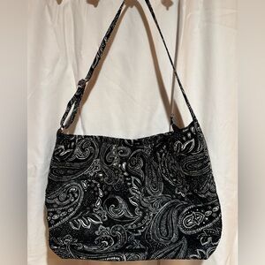 Vera Bradley Black and White Paisley Shoulder Bag